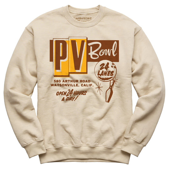 PV Bowl - Watsonville, CA - Vintage Bowling Alley - Unisex Sweatshirt
