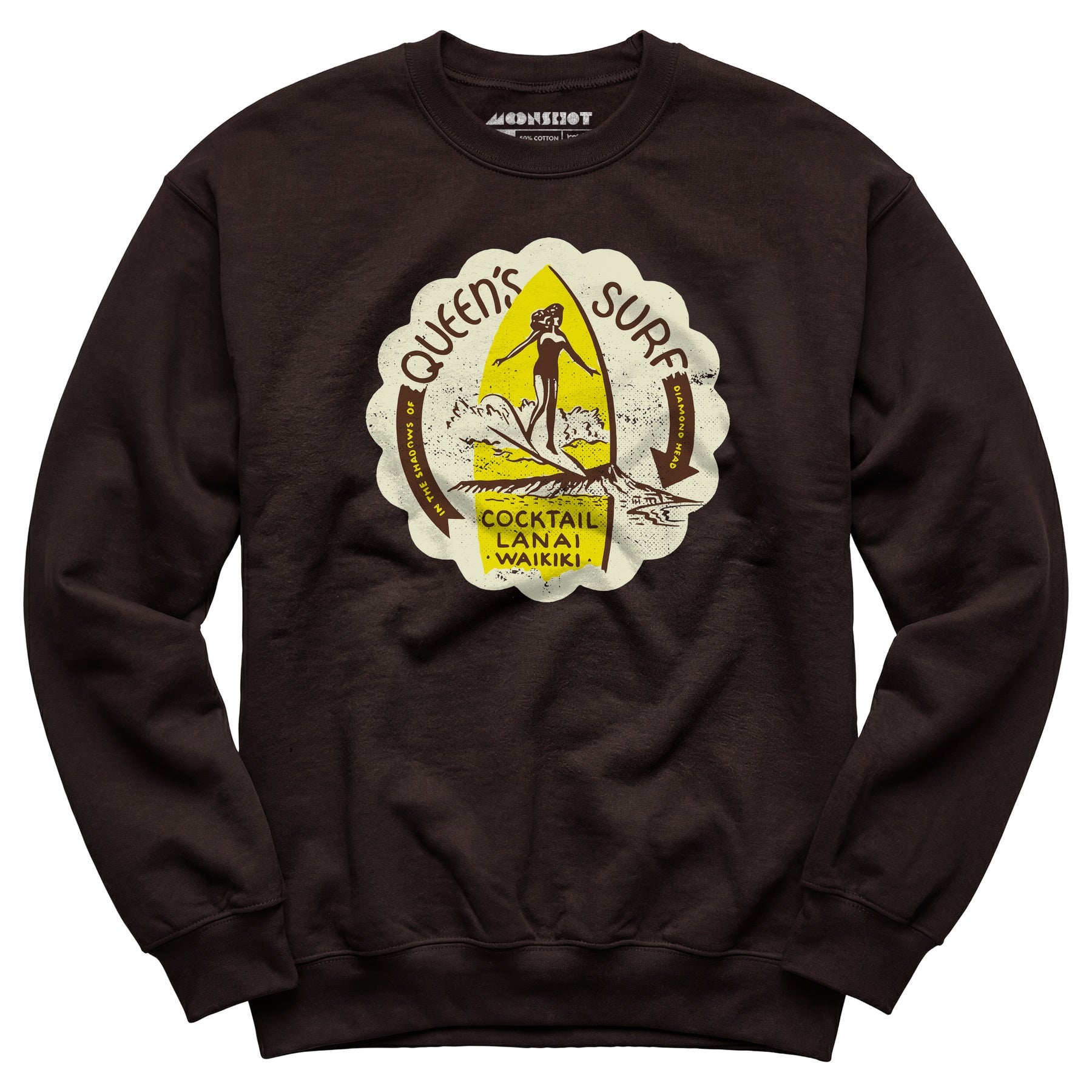 Queen's Surf - Waikiki, HI - Vintage Tiki Bar - Unisex Sweatshirt