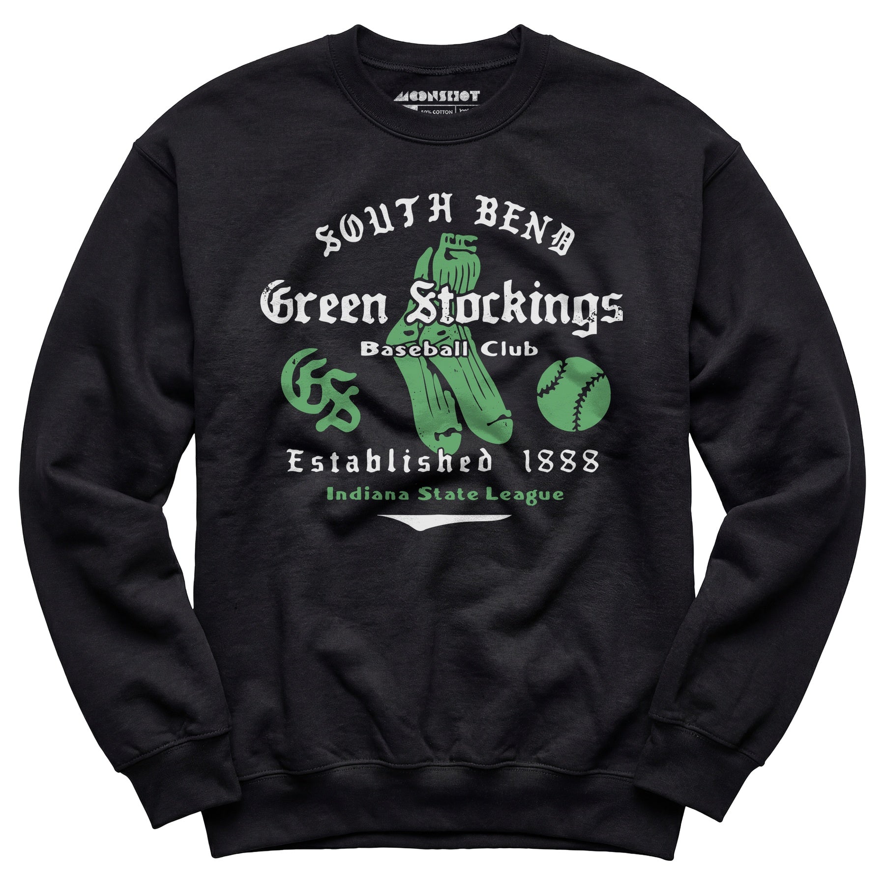 South Bend Green Stockings - Indiana - Vintage Defunct Baseball Teams - Unisex Sweatshirt