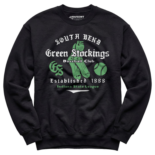 South Bend Green Stockings - Indiana - Vintage Defunct Baseball Teams - Unisex Sweatshirt