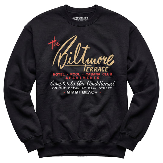 The Biltmore Terrace - Miami Beach, FL - Vintage Hotel - Unisex Sweatshirt