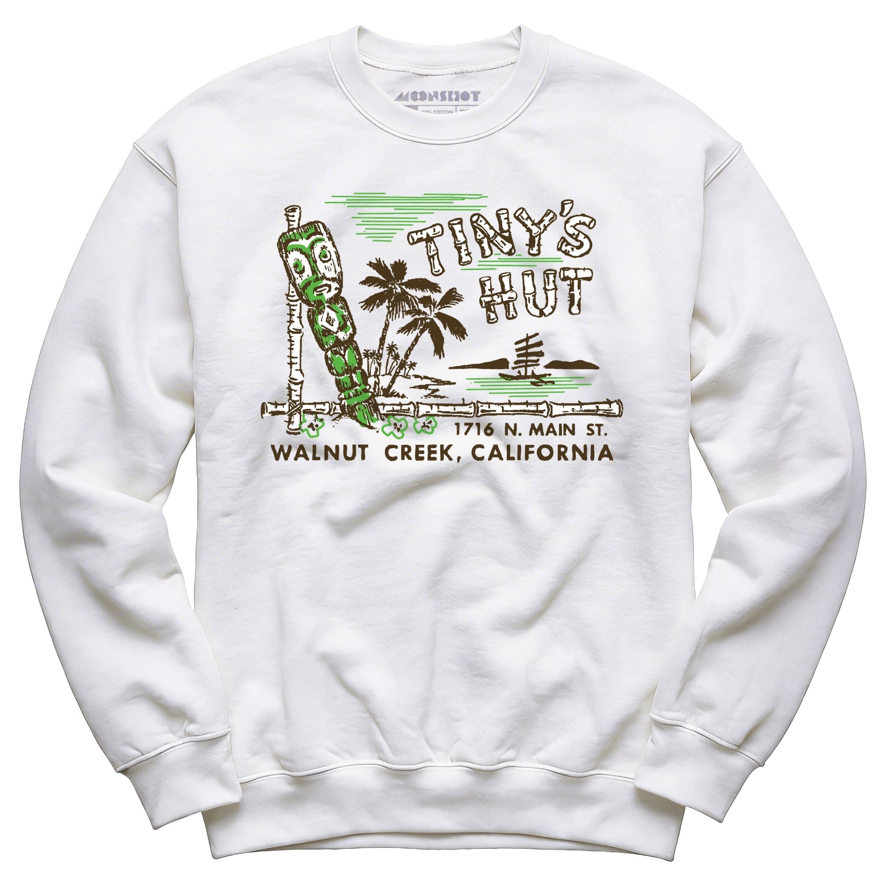 Tiny's Hut - Walnut Creek, CA - Vintage Tiki Bar - Unisex Sweatshirt