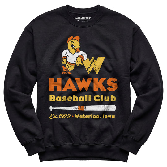 Waterloo Hawks - Iowa - Vintage Defunct Baseball Teams - Unisex Sweatshirt