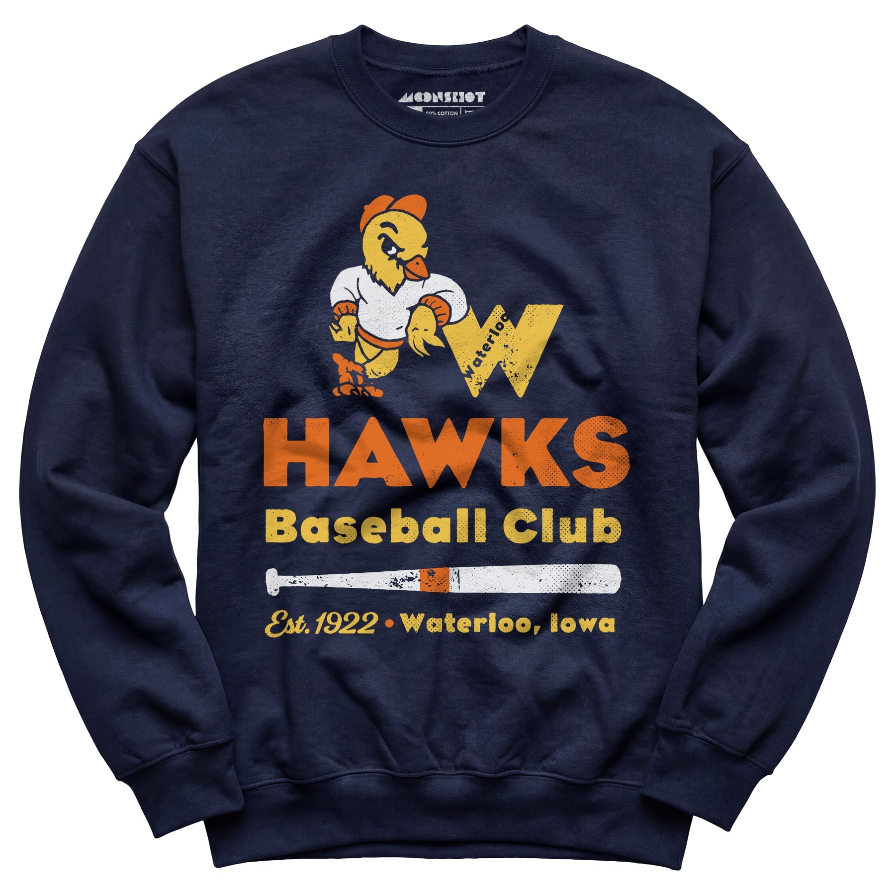 Waterloo Hawks - Iowa - Vintage Defunct Baseball Teams - Unisex Sweatshirt