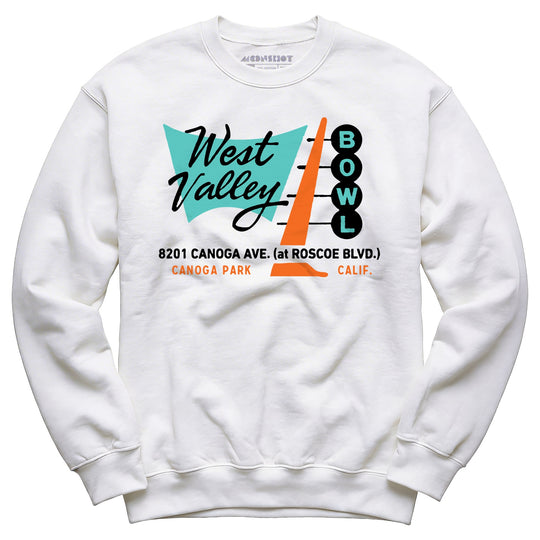 West Valley Bowl - Canoga Park, CA - Vintage Bowling Alley - Unisex Sweatshirt