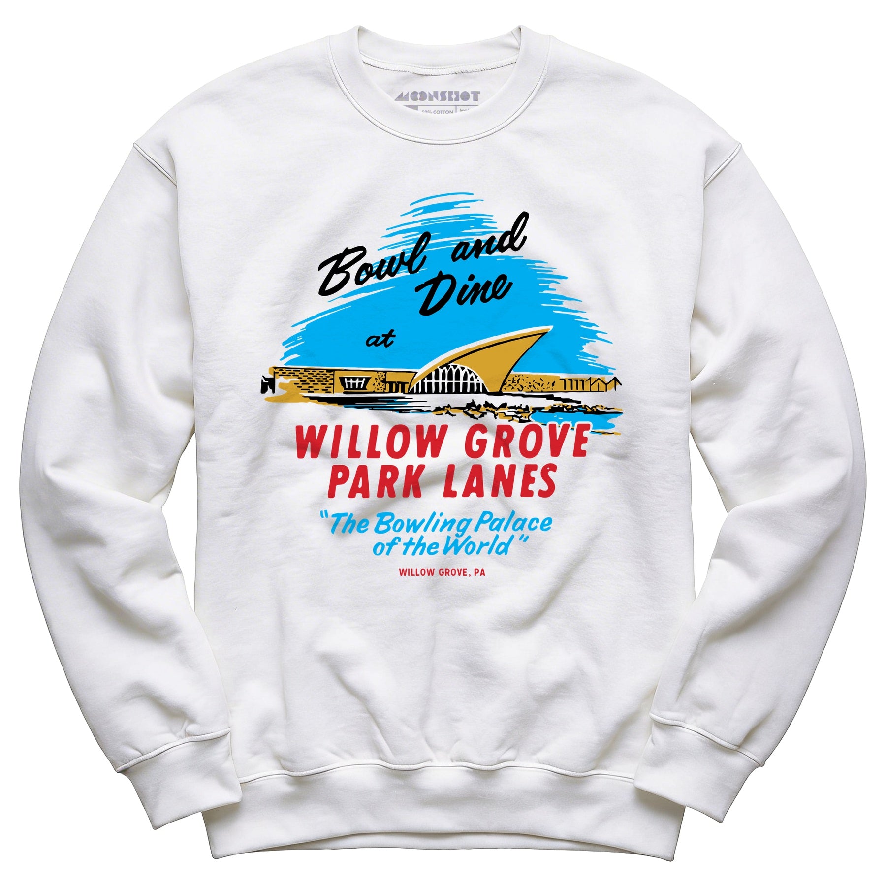 Willow Grove Park Lanes - Willow Grove, PA - Vintage Bowling Alley - Unisex Sweatshirt