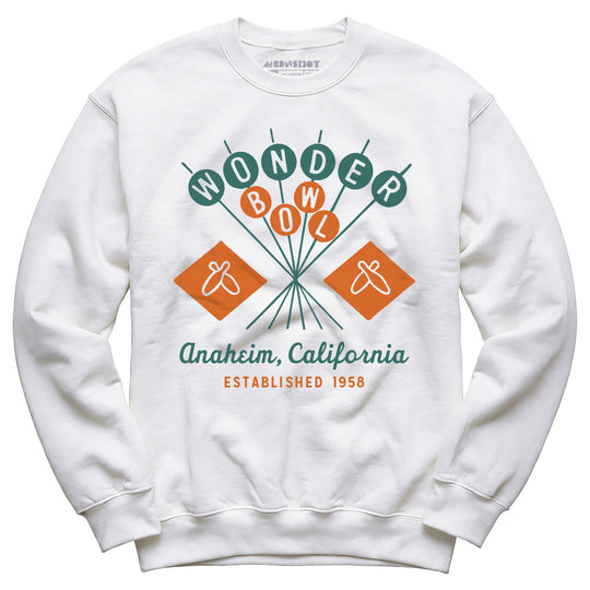 Wonder Bowl - Anaheim, CA - Vintage Bowling Alley - Unisex Sweatshirt