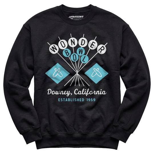 Wonder Bowl - Downey, CA - Vintage Bowling Alley - Unisex Sweatshirt