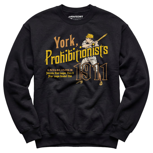 York Prohibitionists - Nebraska - Vintage Defunct Baseball Teams - Unisex Sweatshirt