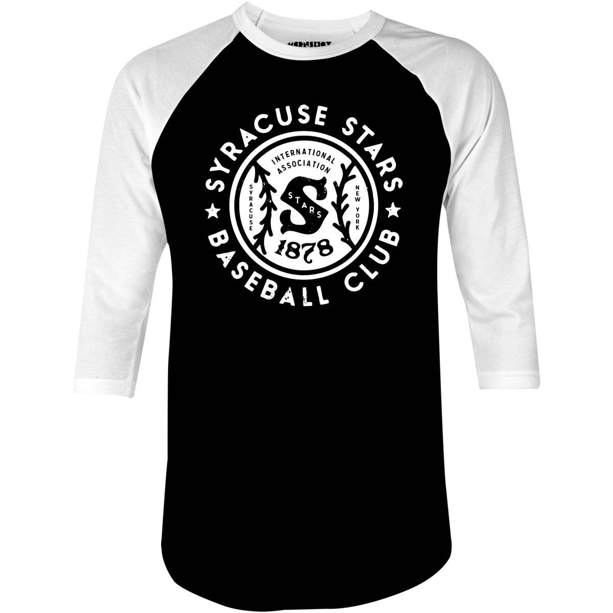 Syracuse Stars - New York - Vintage Defunct Baseball Teams - 3/4 Sleeve Raglan T-Shirt