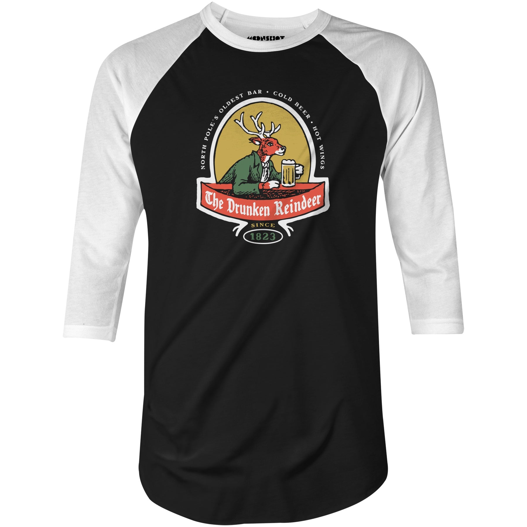 The Drunken Reindeer - 3/4 Sleeve Raglan T-Shirt