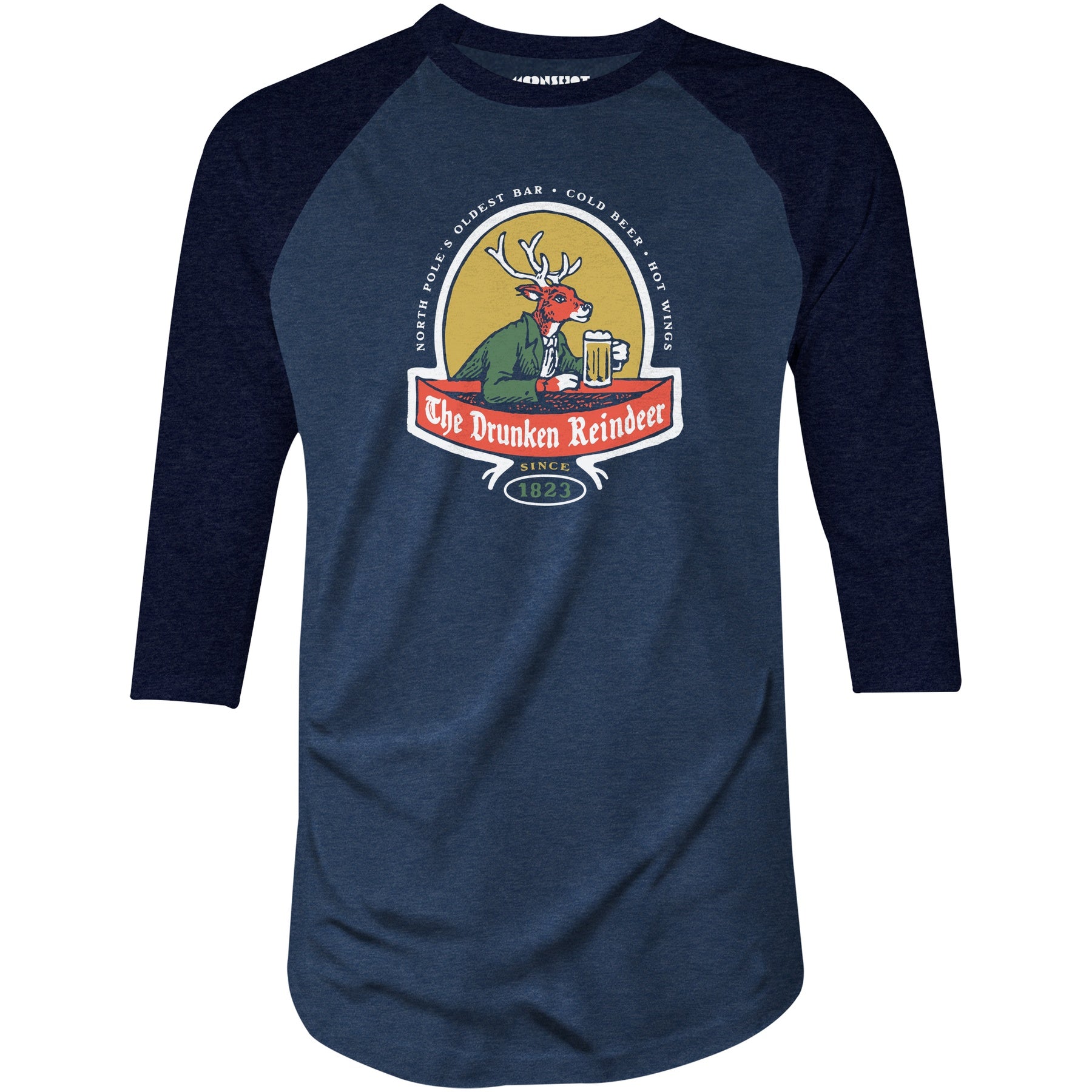 The Drunken Reindeer - 3/4 Sleeve Raglan T-Shirt