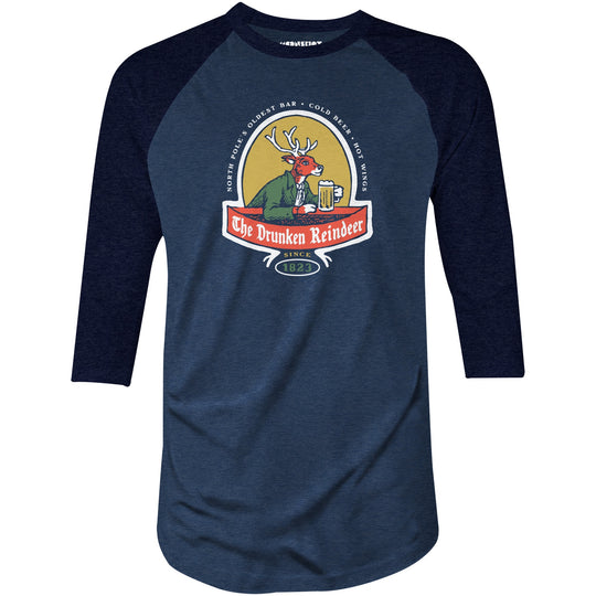 The Drunken Reindeer - 3/4 Sleeve Raglan T-Shirt