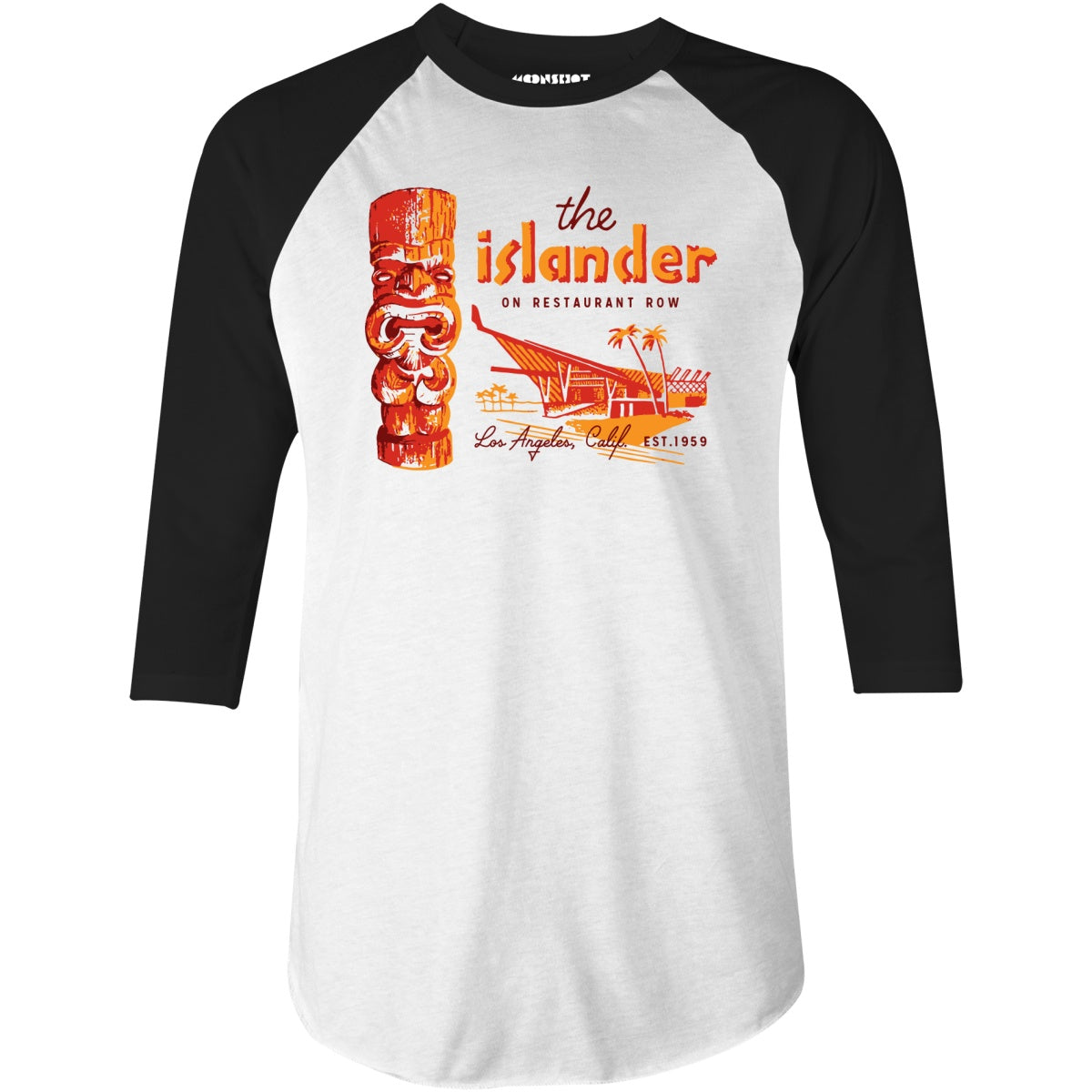 The Islander 1959 - Los Angeles, CA - Vintage Tiki Bar - 3/4 Sleeve Raglan T-Shirt