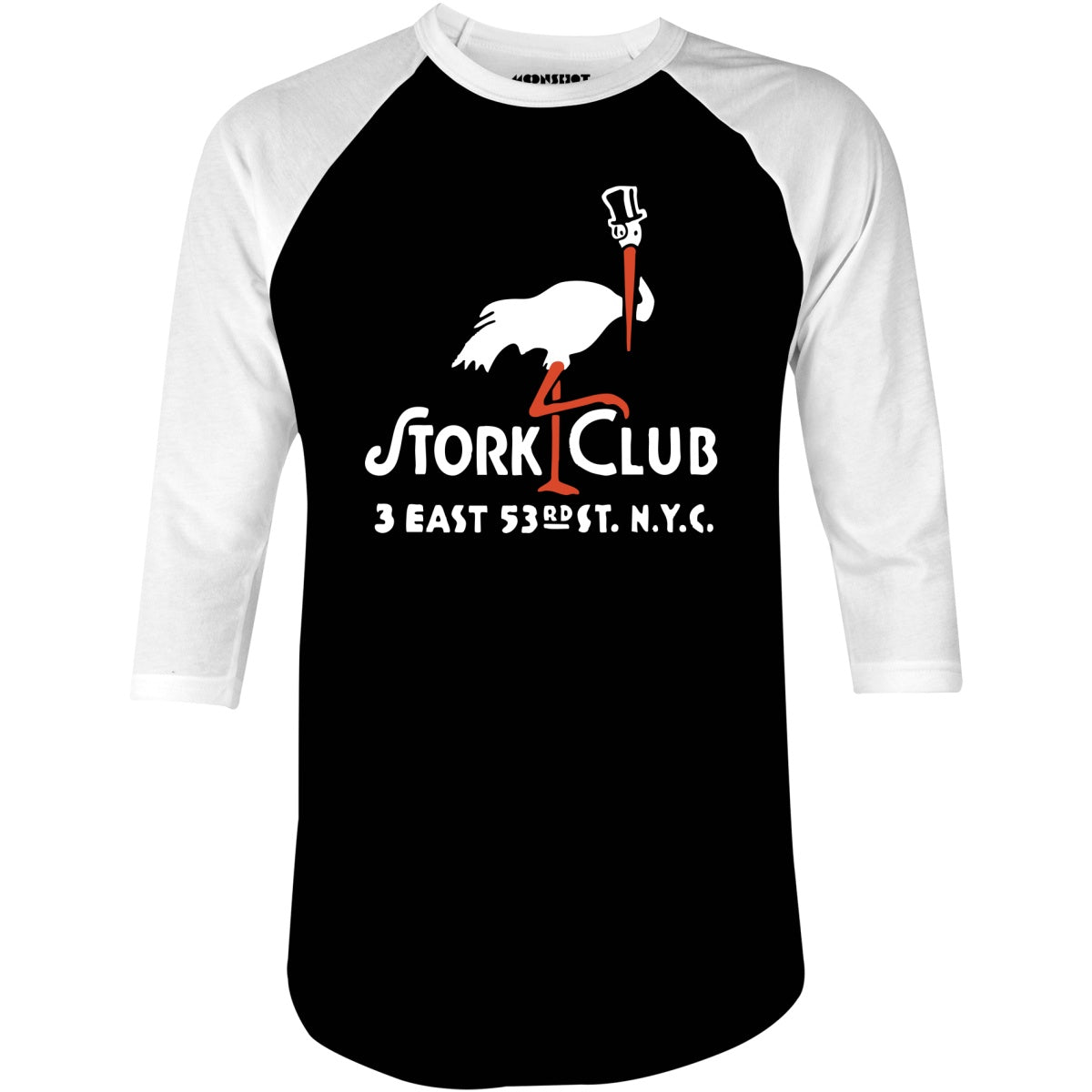 The Stork Club - New York City - Vintage Restaurant - 3/4 Sleeve Raglan T-Shirt