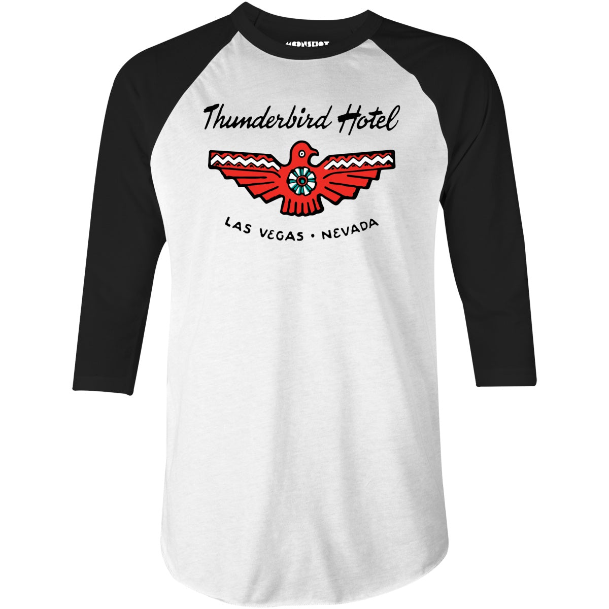 Thunderbird Hotel v6 - Vintage Las Vegas - 3/4 Sleeve Raglan T-Shirt