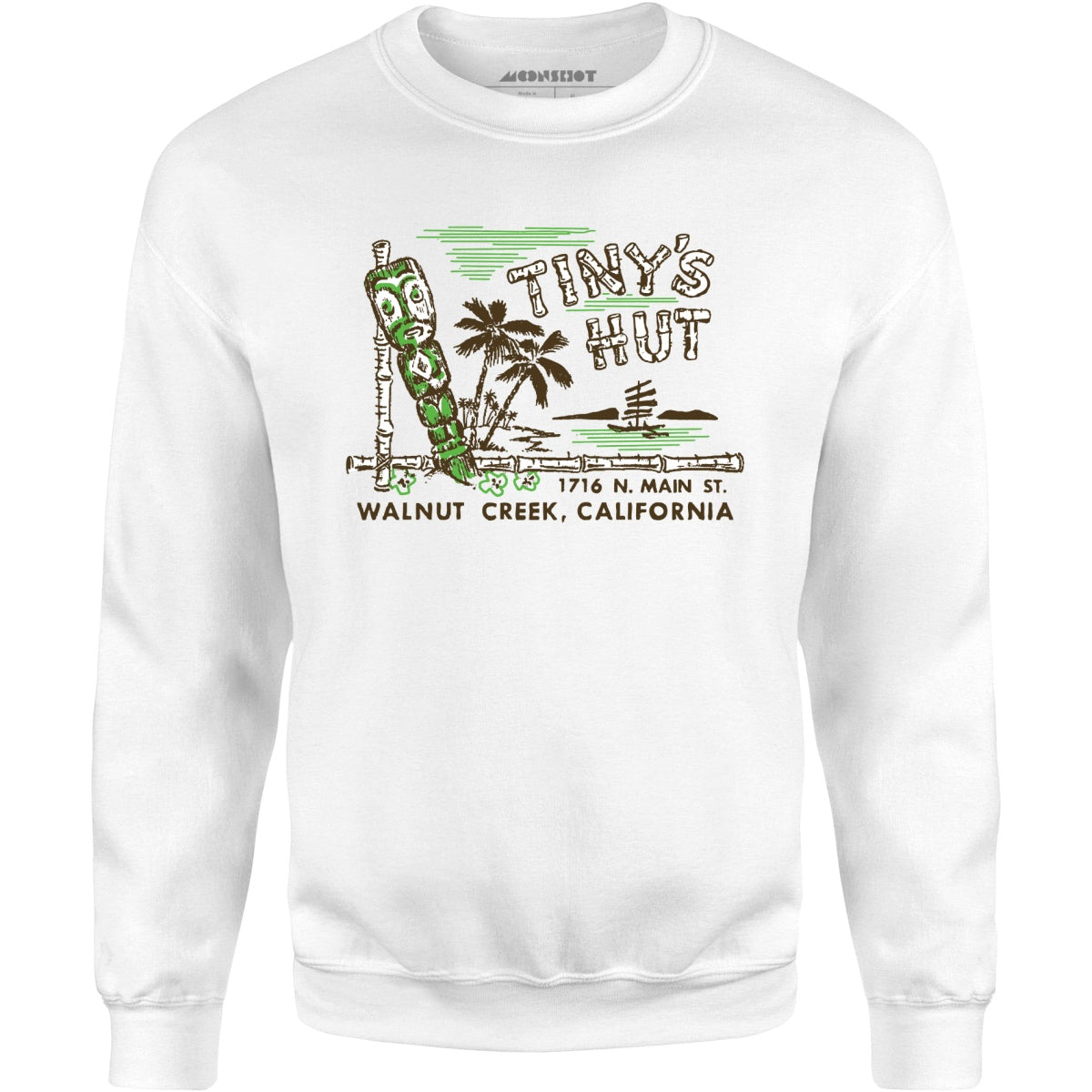 Tiny's Hut - Walnut Creek, CA - Vintage Tiki Bar - Unisex Sweatshirt