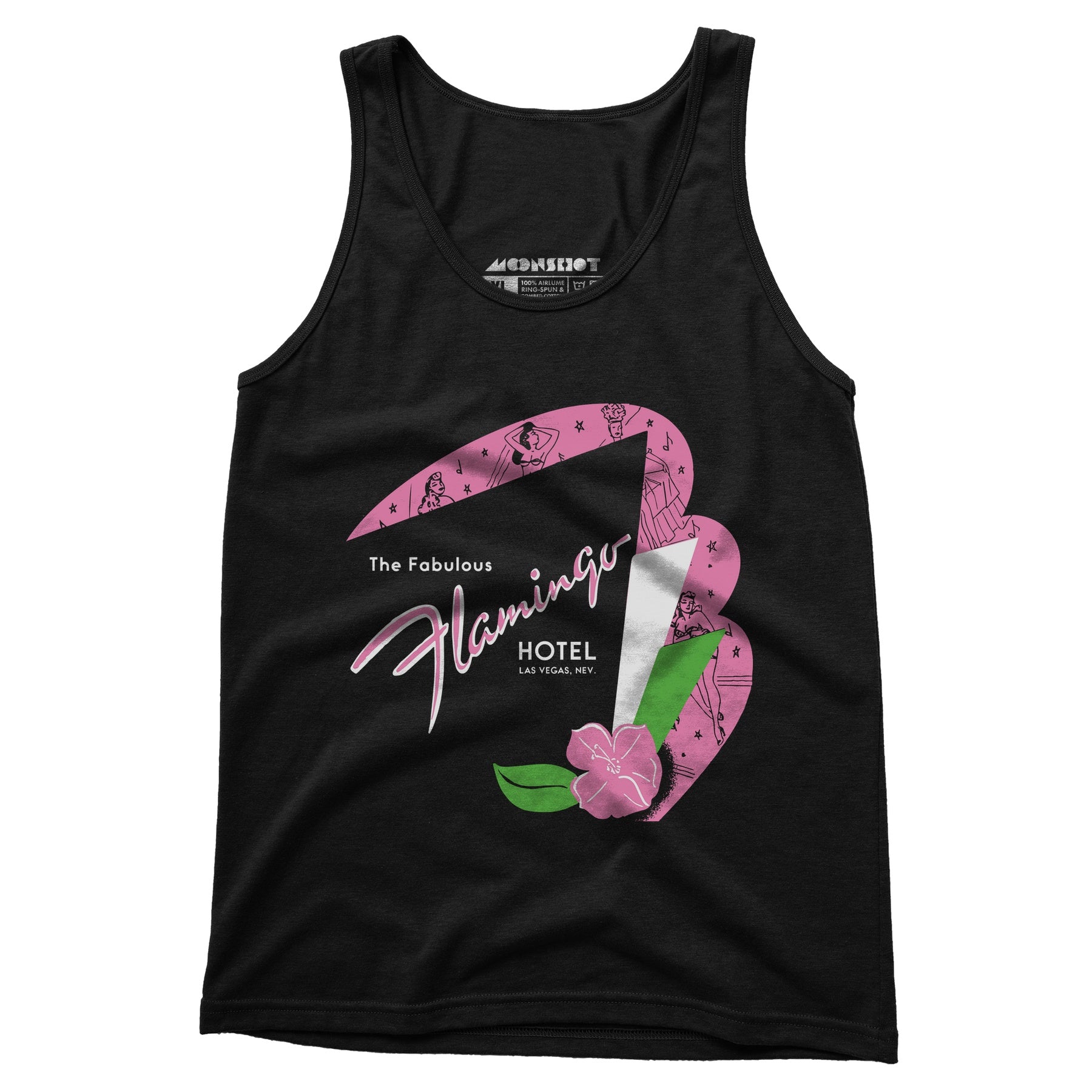 Fabulous Flamingo Hotel v2 - Vintage Las Vegas - Unisex Tank Top