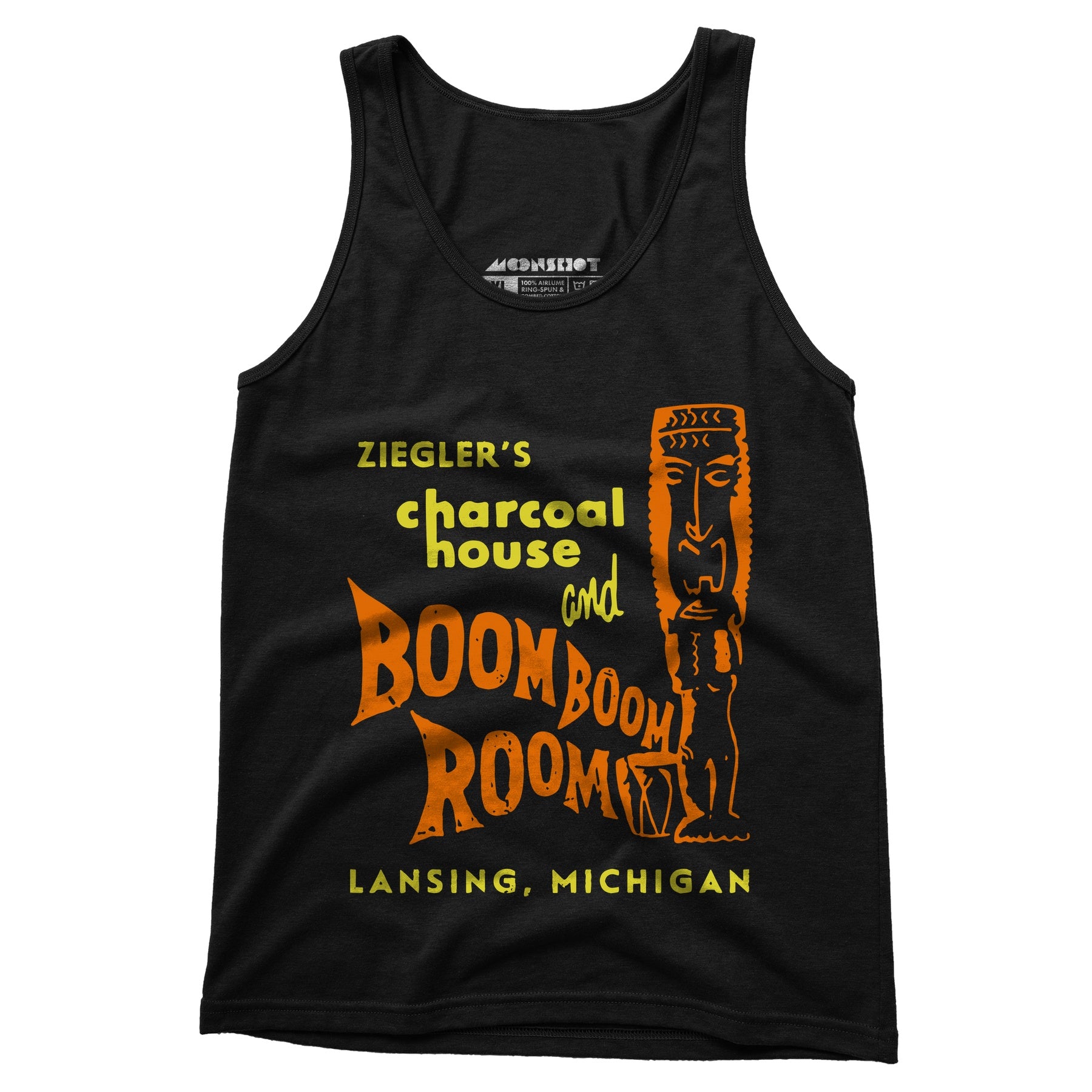 Ziegler's Charcoal House & Boom Boom Room - Lansing, MI - Vintage Tiki Bar - Unisex Tank Top