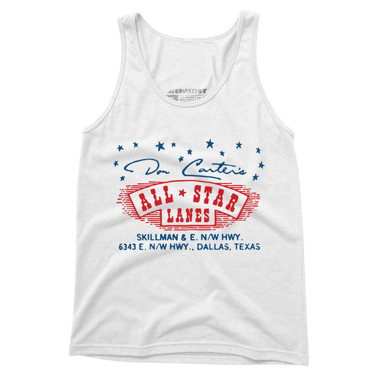 Don Carter's All Star Lanes - Dallas, TX - Vintage Bowling Alley - Unisex Tank Top