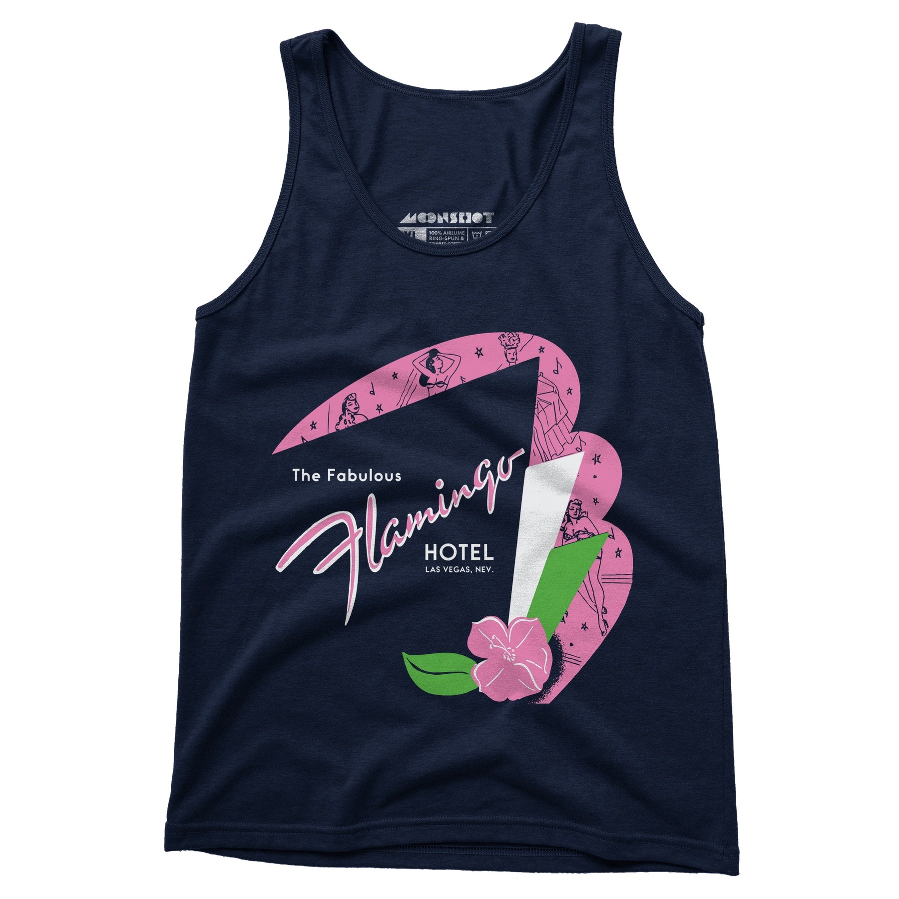 Fabulous Flamingo Hotel v2 - Vintage Las Vegas - Unisex Tank Top