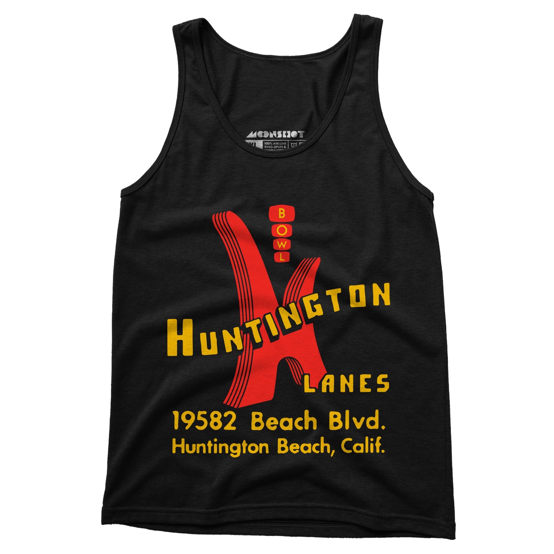 Huntington Lanes - Huntington Beach, CA - Vintage Bowling Alley - Unisex Tank Top