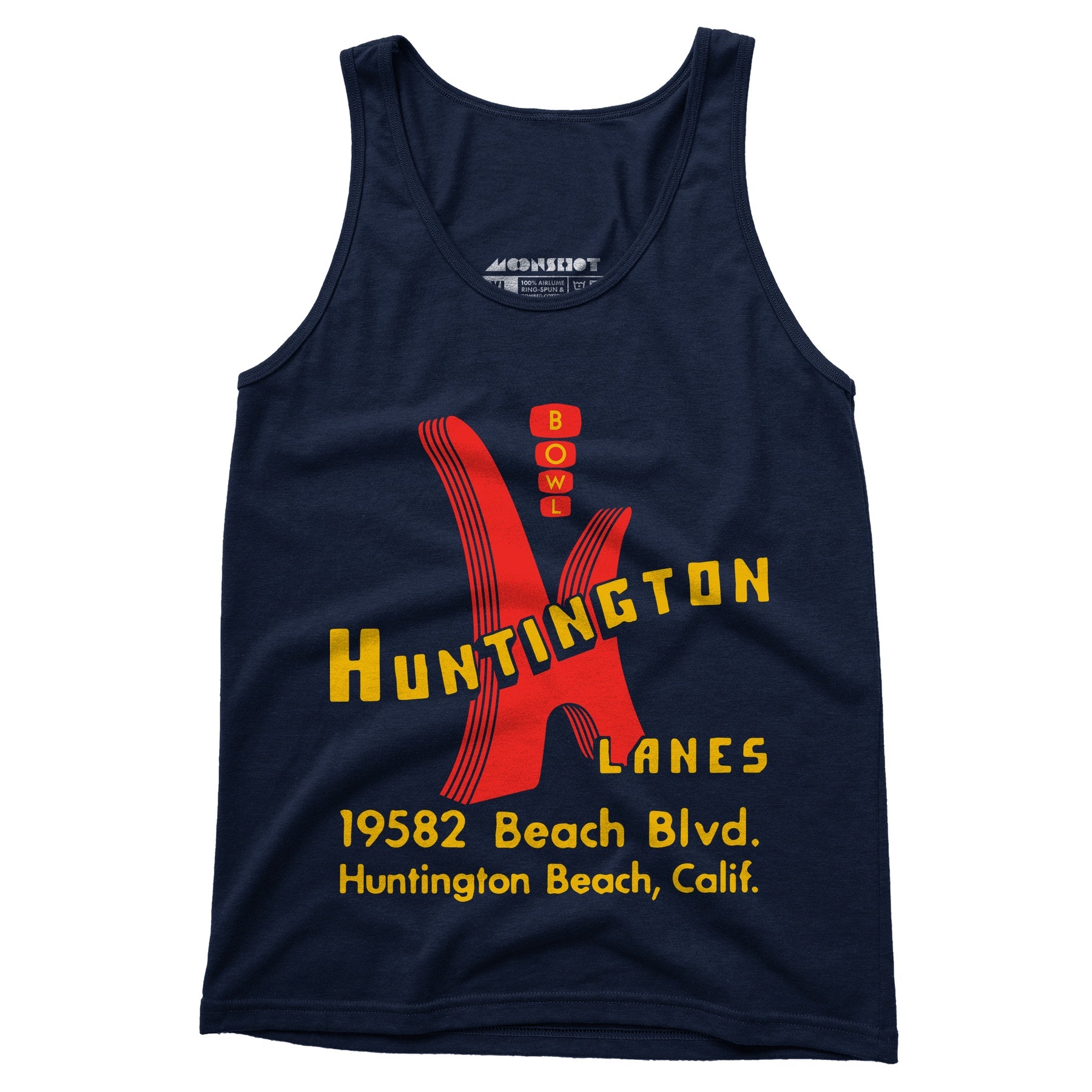 Huntington Lanes - Huntington Beach, CA - Vintage Bowling Alley - Unisex Tank Top