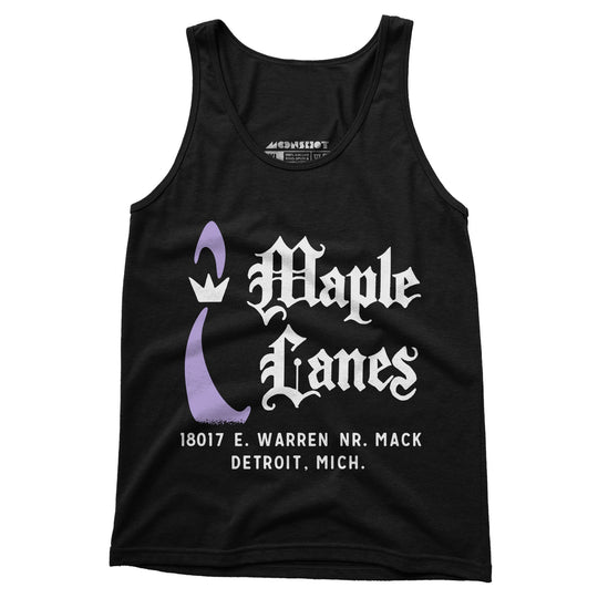 Maple Lanes - Detroit, MI - Vintage Bowling Alley - Unisex Tank Top