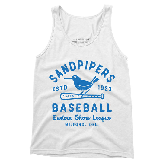 Milford Sandpipers - Delaware - Vintage Defunct Baseball Teams - Unisex Tank Top
