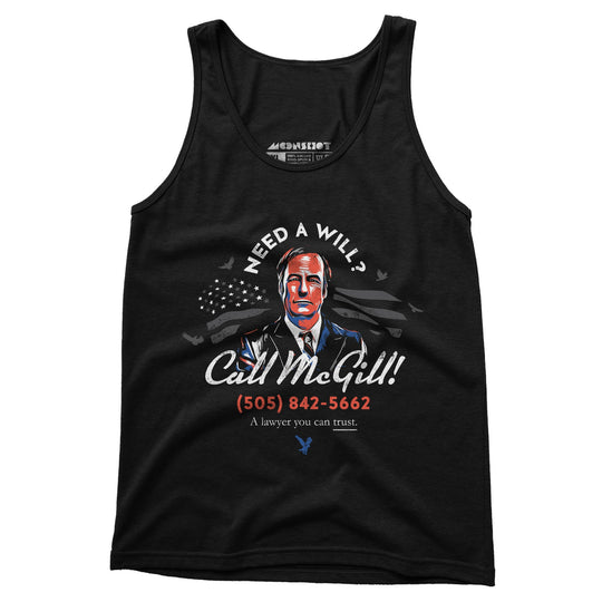 Need a Will? Call McGill - Unisex Tank Top