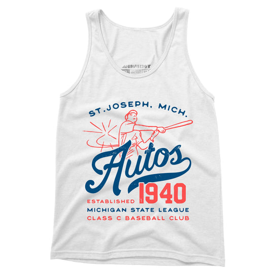 St. Joseph Autos - Michigan - Vintage Defunct Baseball Teams - Unisex Tank Top