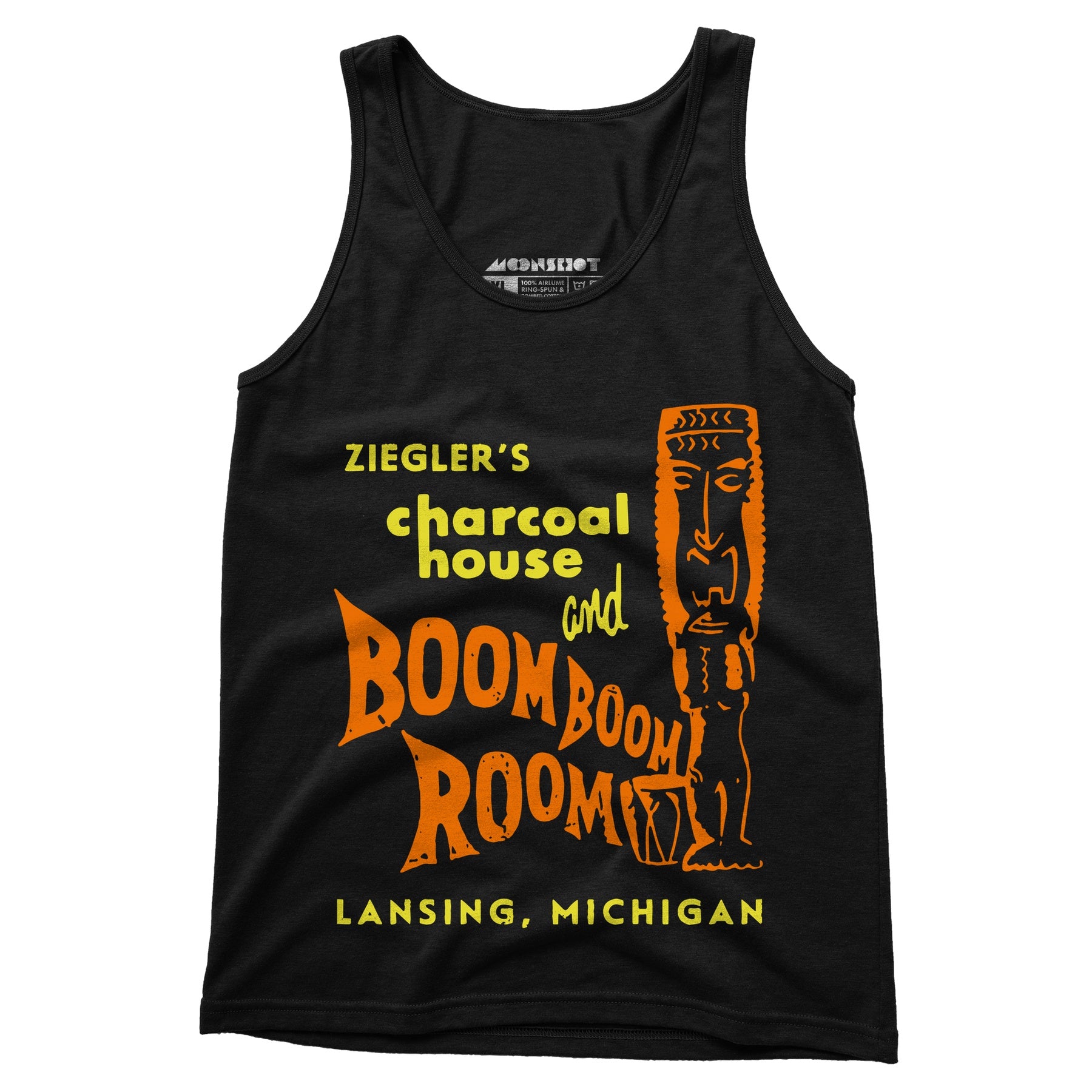 Ziegler's Charcoal House & Boom Boom Room - Lansing, MI - Vintage Tiki Bar - Unisex Tank Top
