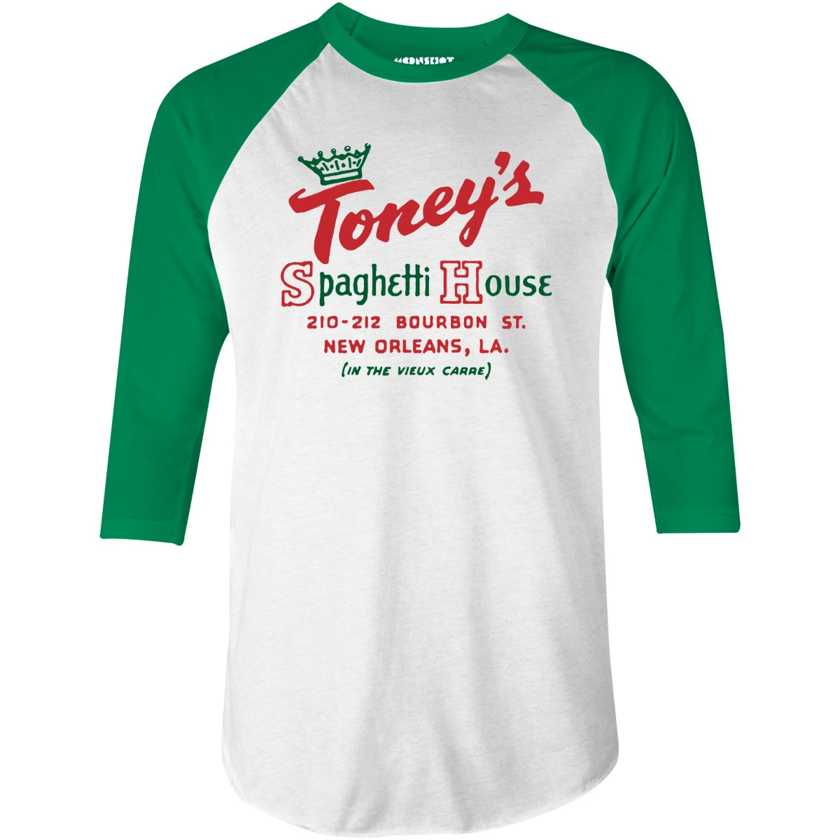 Toney's Spaghetti House - New Orleans, LA - Vintage Restaurant - 3/4 Sleeve Raglan T-Shirt