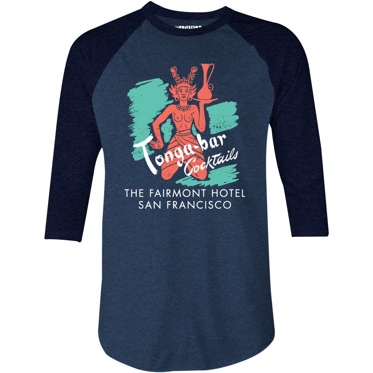 Tonga Room v2 - San Francisco, CA - Vintage Tiki Bar - 3/4 Sleeve Raglan T-Shirt