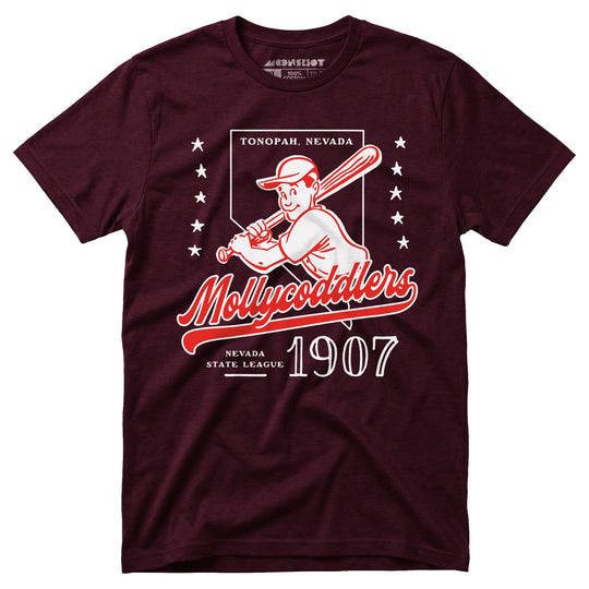 Tonopah Mollycoddlers - Nevada - Vintage Defunct Baseball Teams - Unisex T-Shirt in Maroon