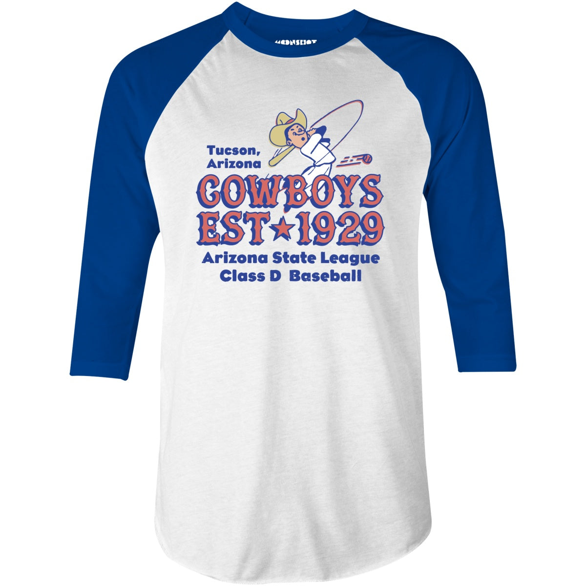 Tucson Cowboys - Arizona - Vintage Defunct Baseball Teams - 3/4 Sleeve Raglan T-Shirt