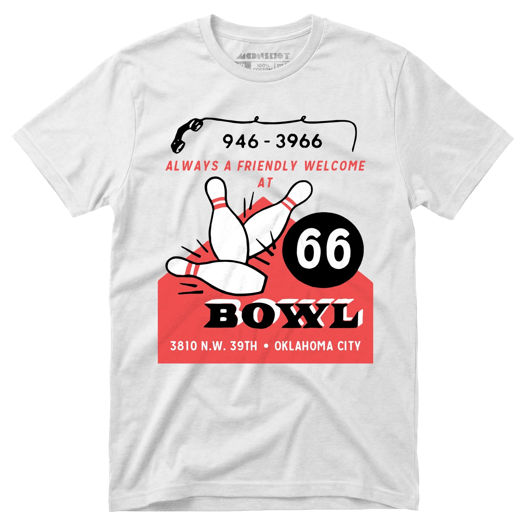 66 Bowl - Oklahoma City, OK - Vintage Bowling Alley - Unisex T-Shirt