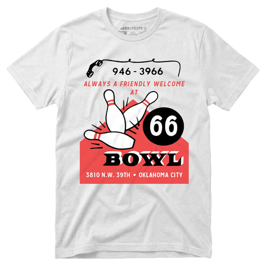 66 Bowl - Oklahoma City, OK - Vintage Bowling Alley - Unisex T-Shirt