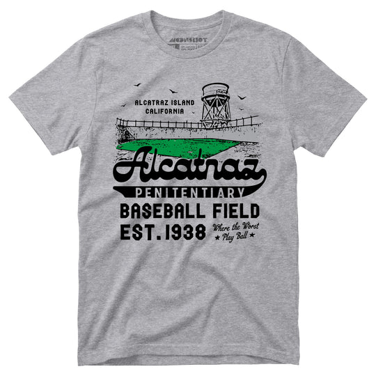 Alcatraz Penitentiary Baseball Field - Unisex T-Shirt in Athletic Heather