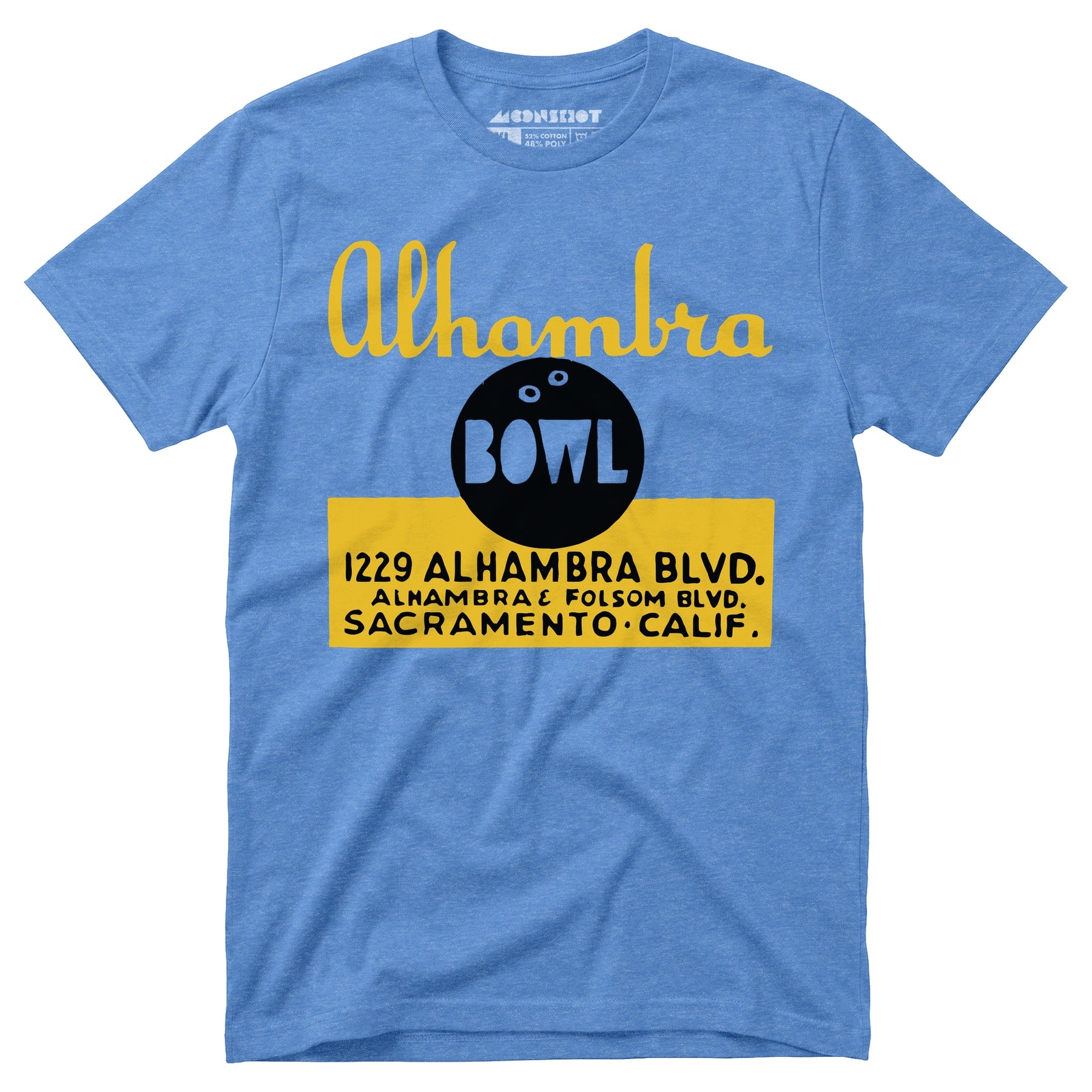 Alhambra Bowl - Sacramento, CA - Vintage Bowling Alley - Unisex T-Shirt