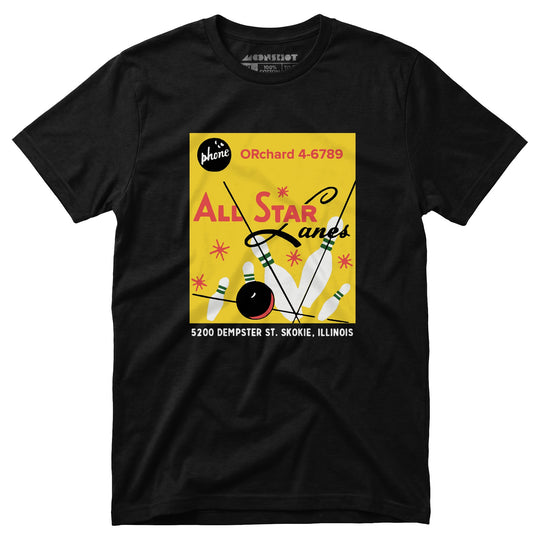 All Star Lanes v2 - St. Skokie, IL - Vintage Bowling Alley - Unisex T-Shirt
