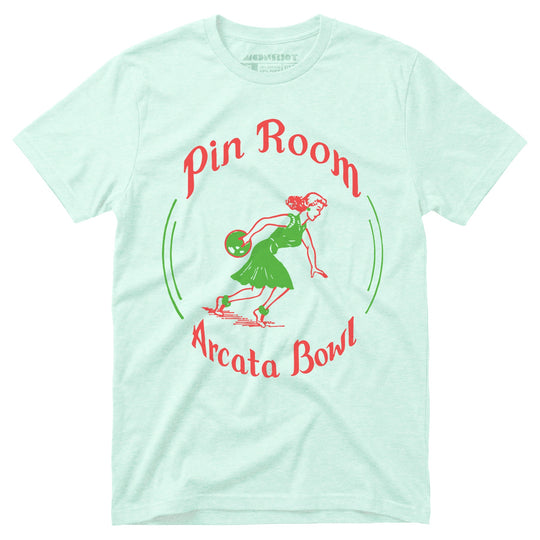 Arcata Bowl Pin Room - Arcata, CA - Vintage Bowling Alley - Unisex T-Shirt
