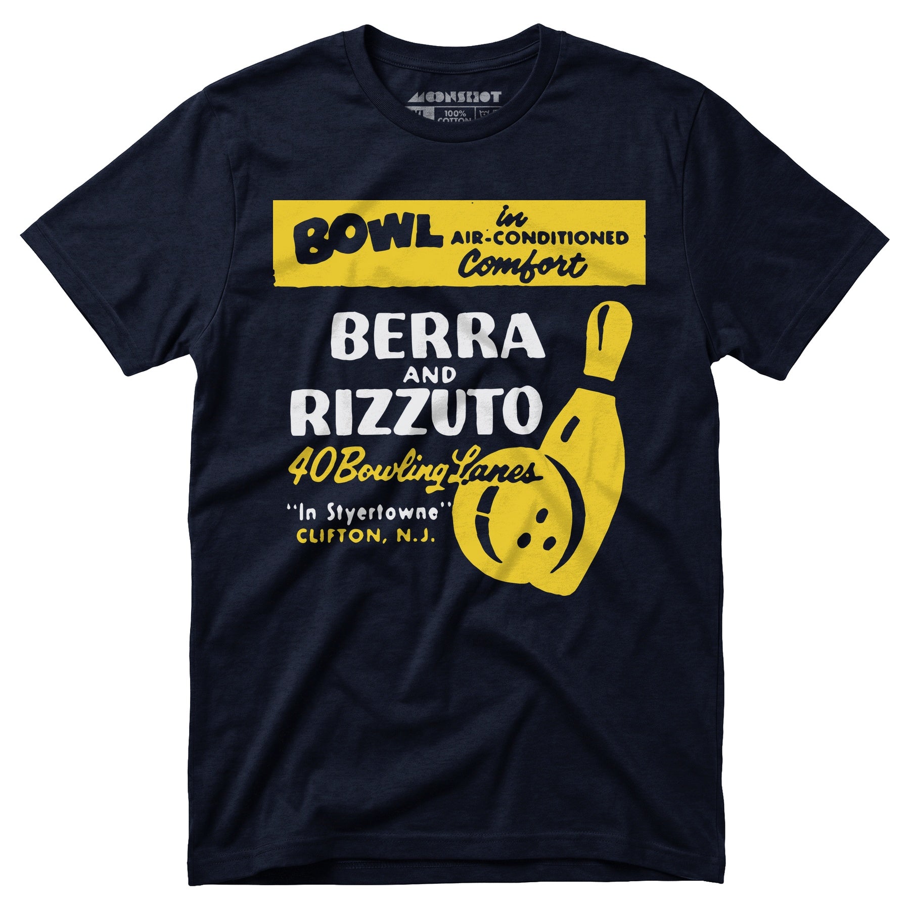 Berra and Rizzuto - Clifton, NJ - Vintage Bowling Alley - Unisex T-Shirt