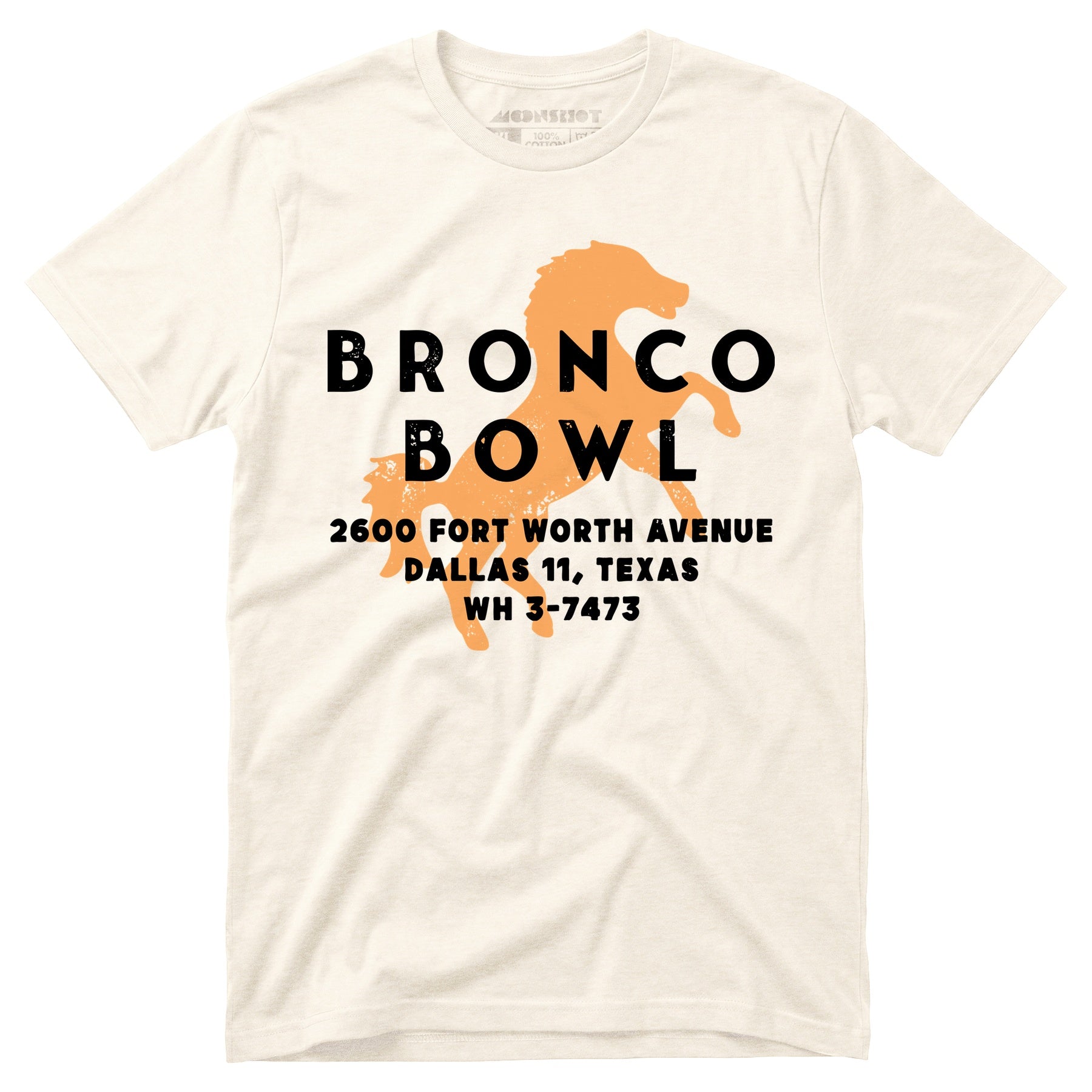 Bronco Bowl - Dallas, TX - Vintage Bowling Alley - Unisex T-Shirt
