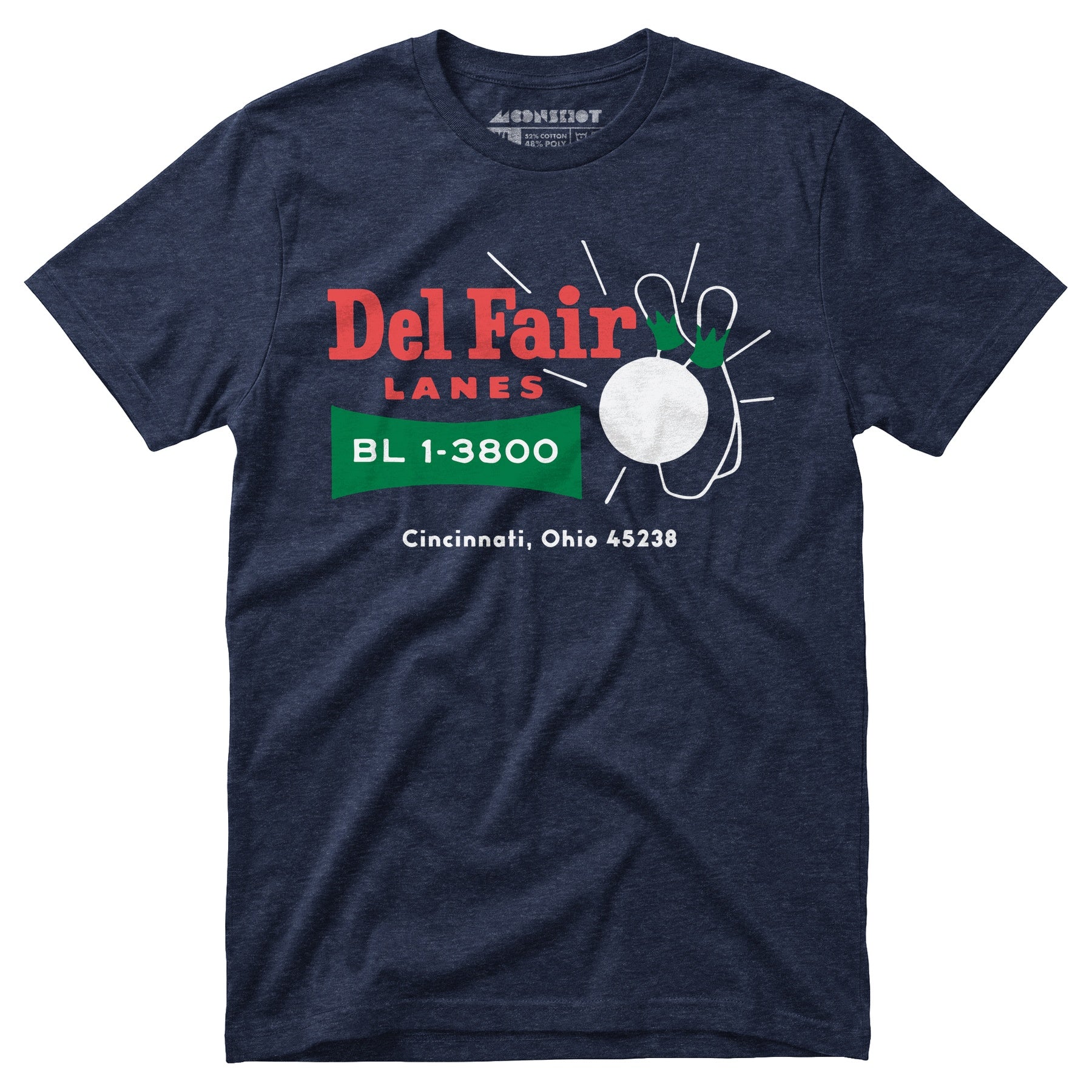 Del Fair Lanes v2 - Cincinnati, OH - Vintage Bowling Alley - Unisex T-Shirt