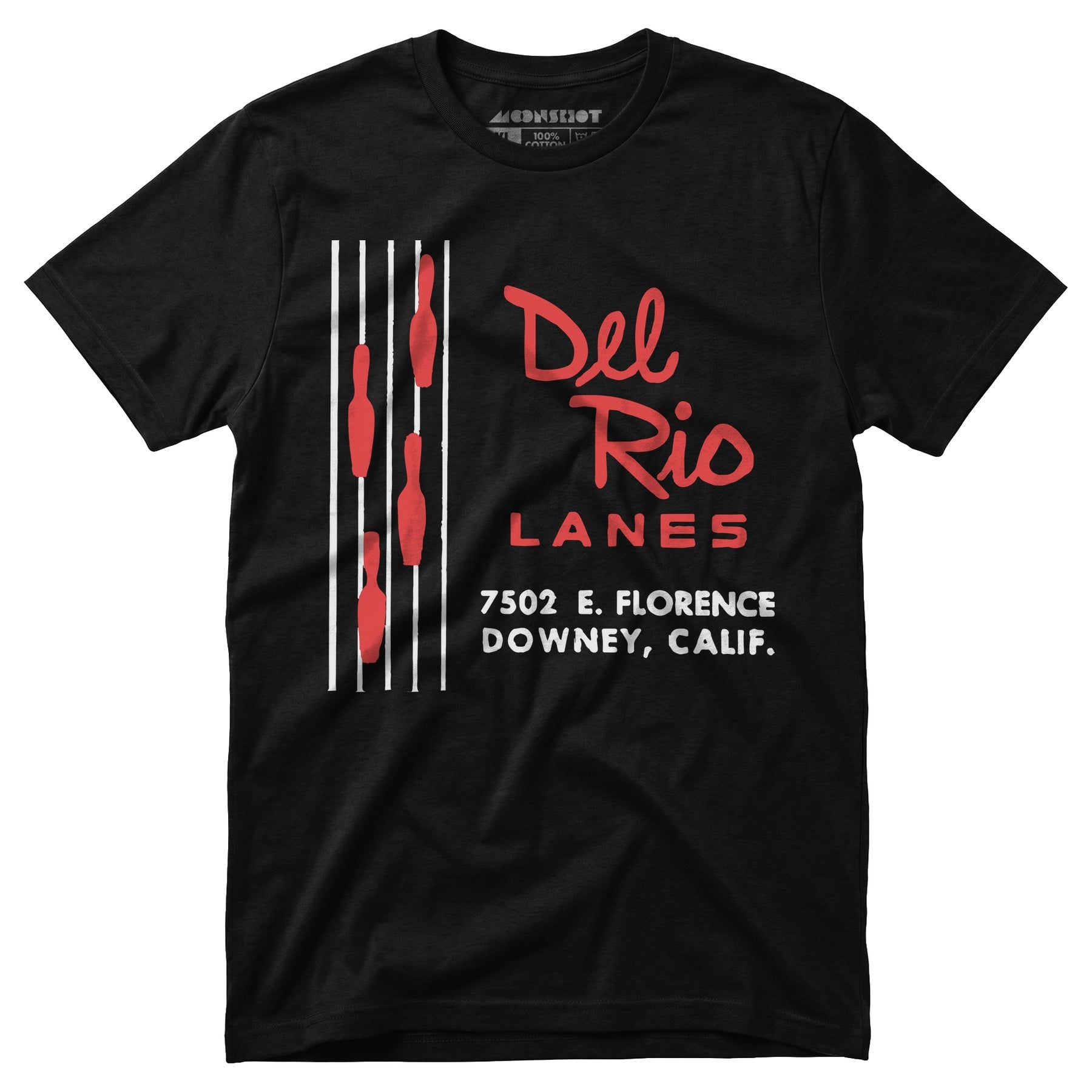 Del Rio Lanes - Downey, CA - Vintage Bowling Alley - Unisex T-Shirt