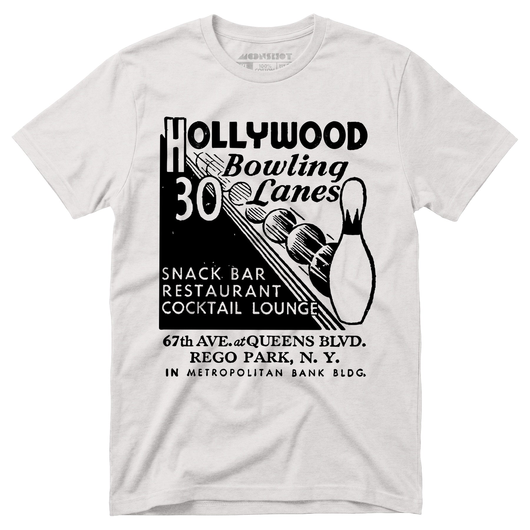 Hollywood Bowling Lanes - Rego Park, NY - Vintage Bowling Alley - Unisex T-Shirt