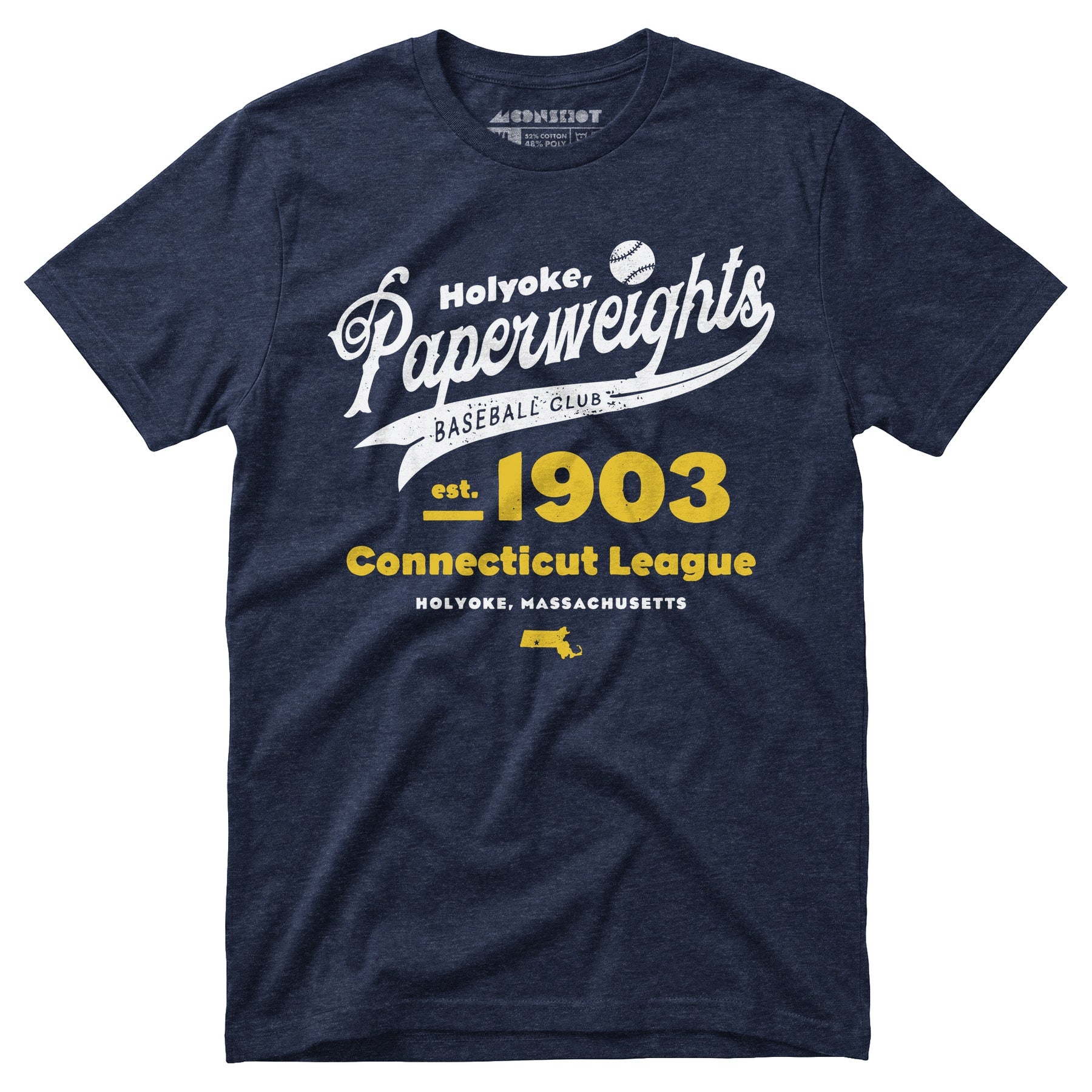 Holyoke Paperweights - Massachusetts - Vintage Defunct Baseball Teams - Unisex T-Shirt
