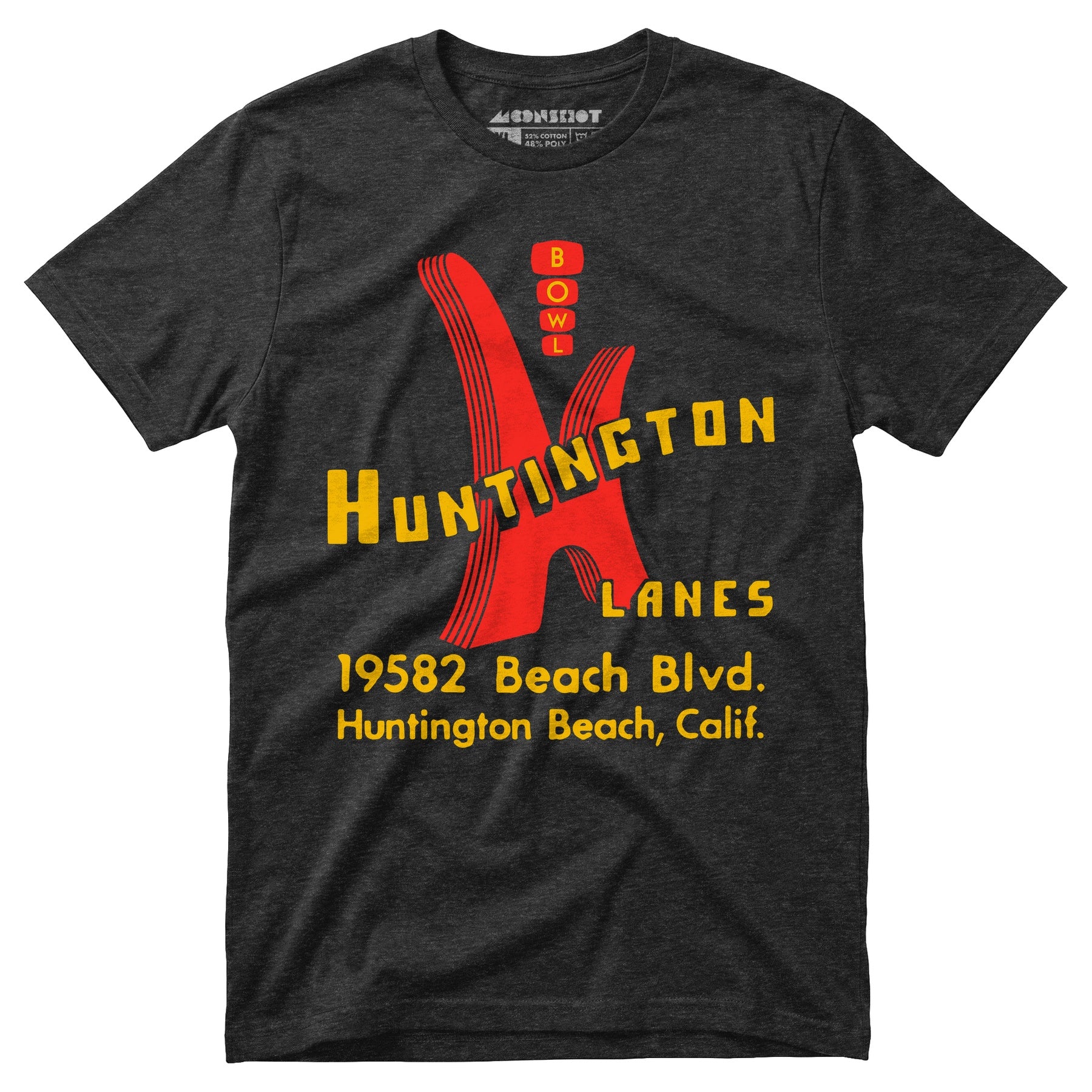 Huntington Lanes - Huntington Beach, CA - Vintage Bowling Alley - Unisex T-Shirt