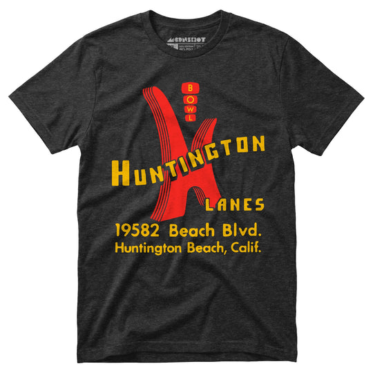 Huntington Lanes - Huntington Beach, CA - Vintage Bowling Alley - Unisex T-Shirt